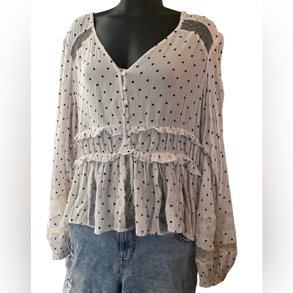 Dex v-neck peplum blouse